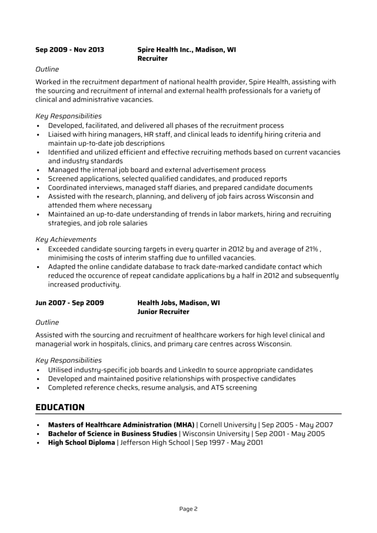 Physician Recruiter Resume Samples