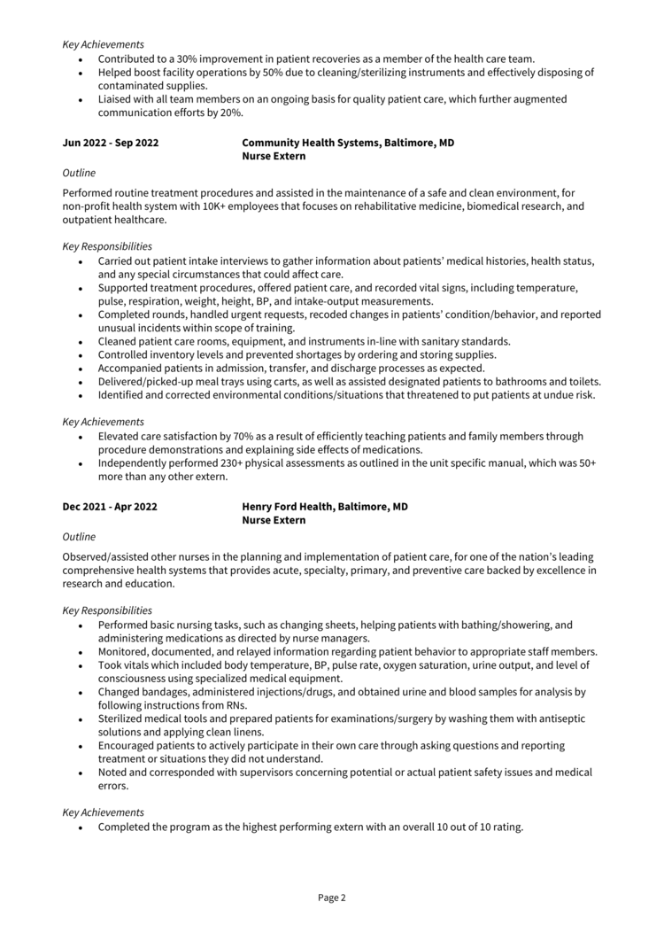 Nurse Extern Resume 2