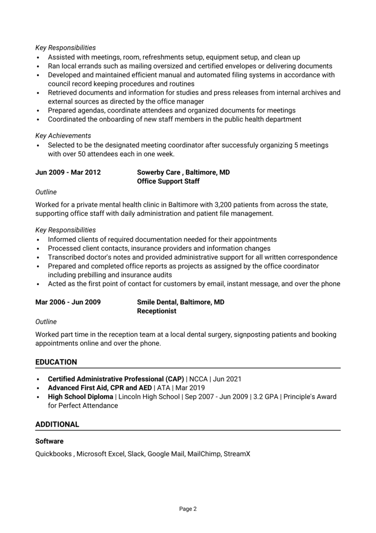 Office Coordinator Resume 2