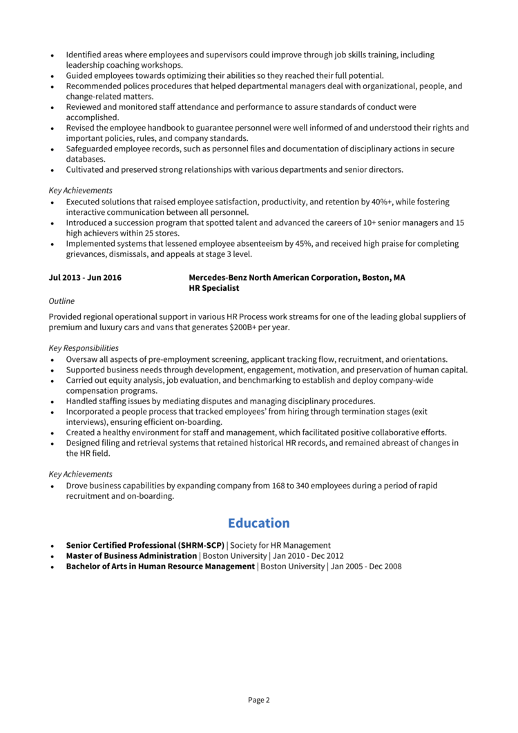 People Manager Resume 2