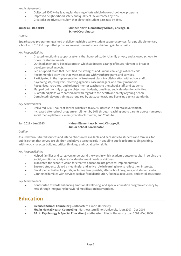 School Coordinator Resume 2