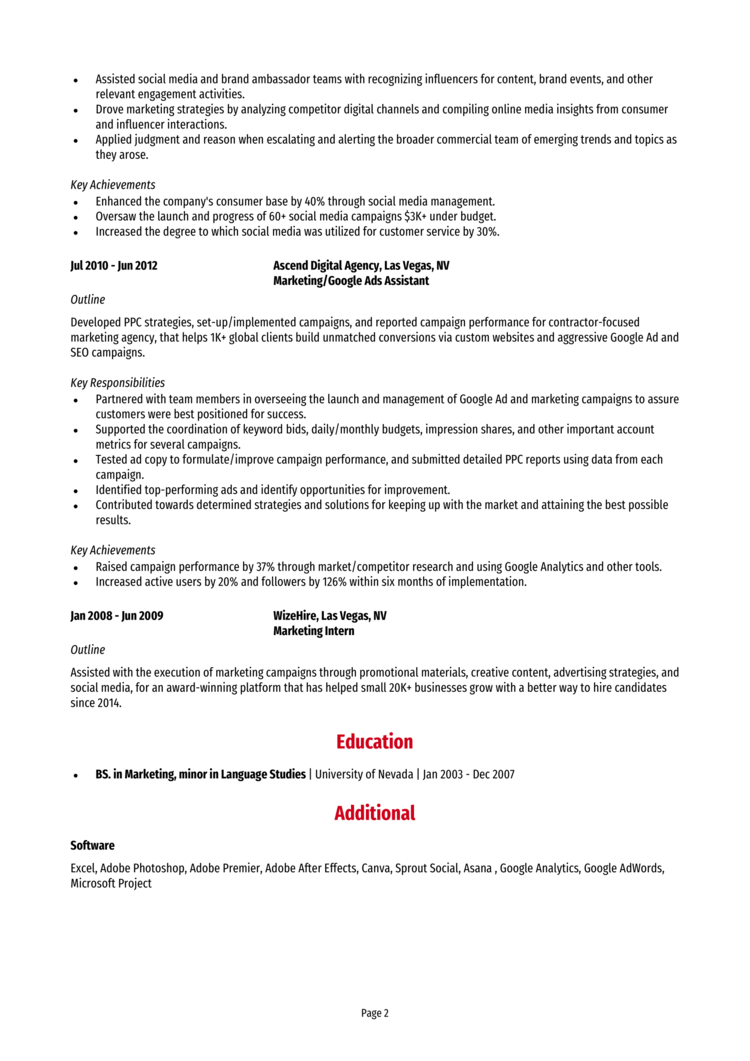 Social Media Coordinator Resume 2