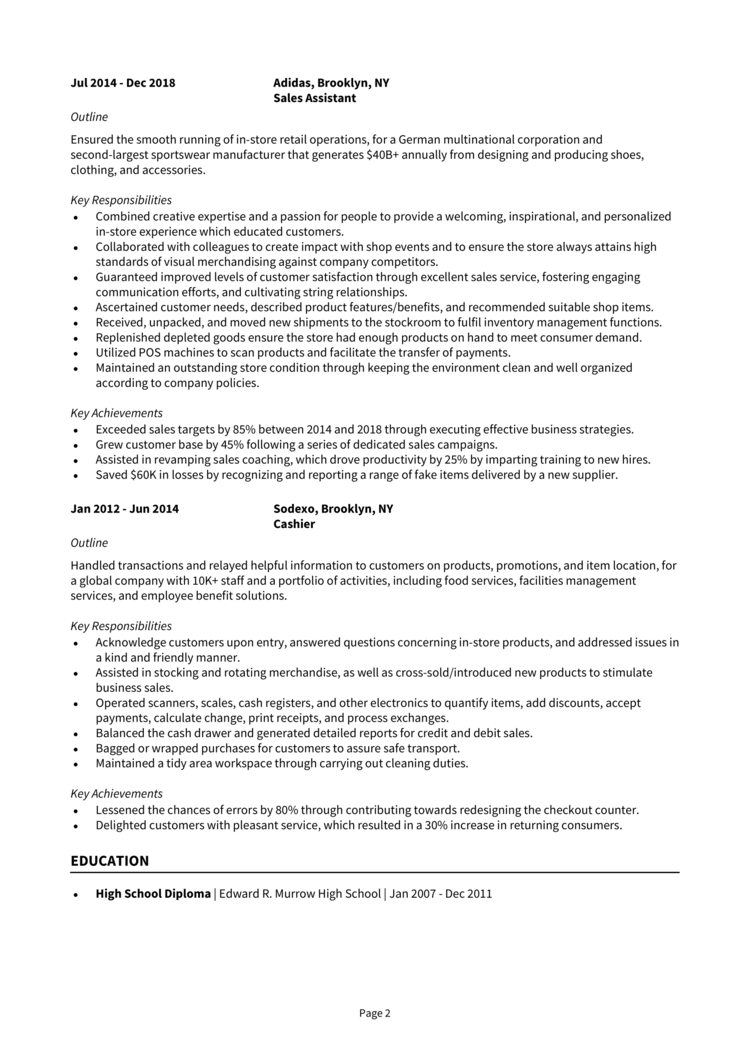 TJ Maxx Resume 2