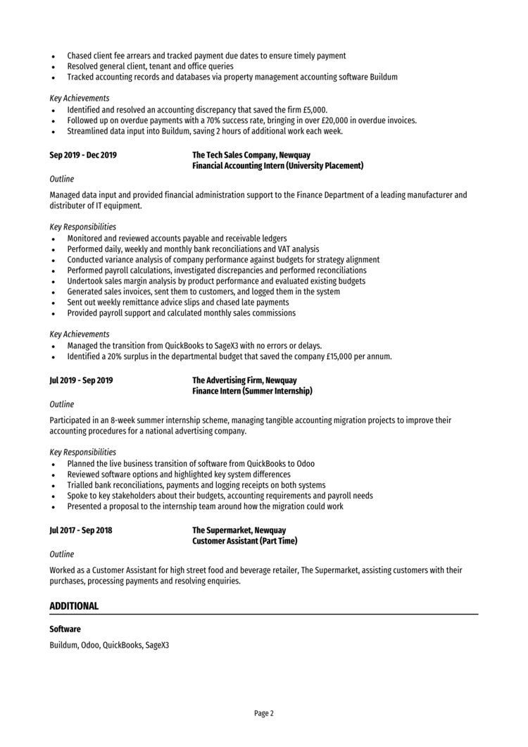 Accounting Graduate CV 2