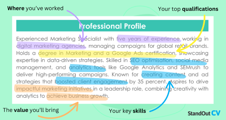 25 amazing CV profile examples + templates [Get noticed]