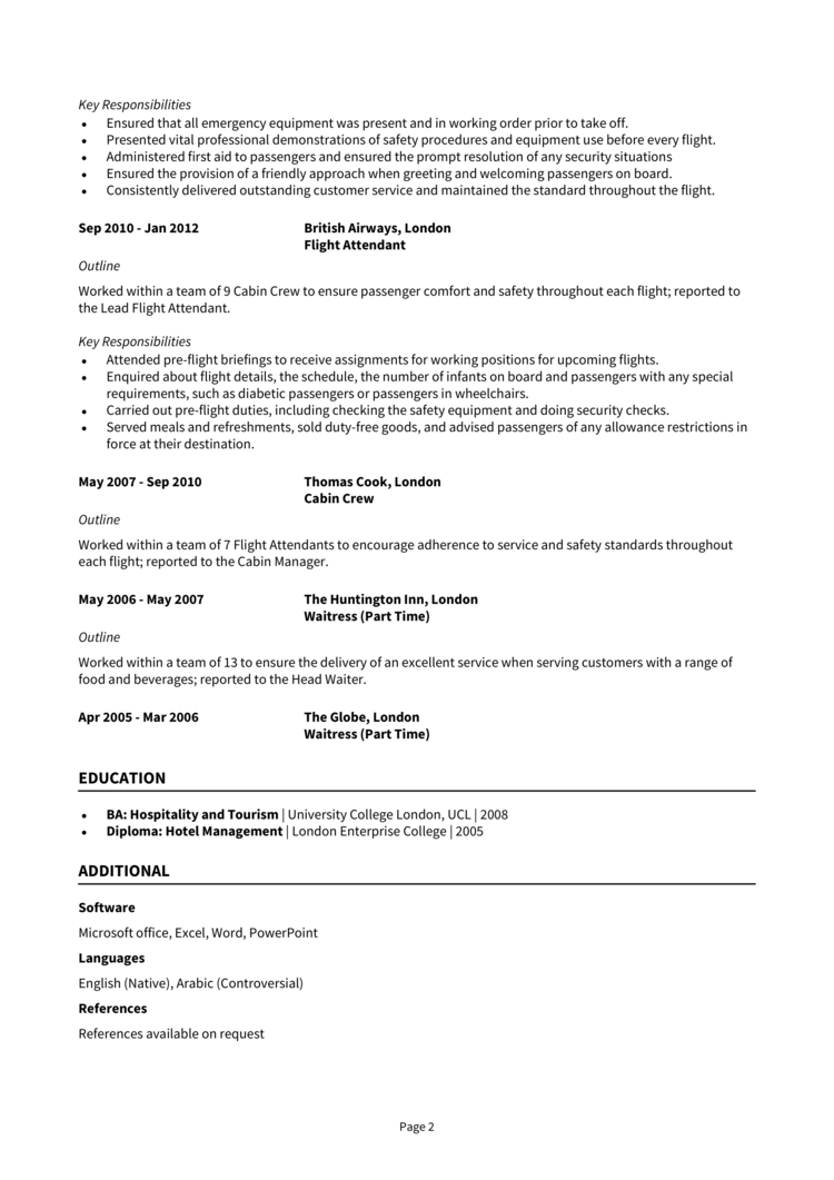 Cabin Crew CV example + guide [Land top airline jobs]