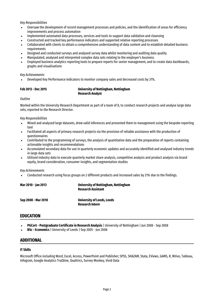 Data Analyst CV-2