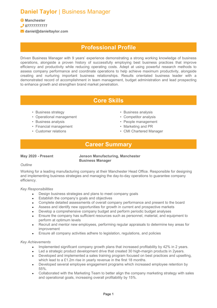 6 executive CV examples 2024 + CV templates and guide