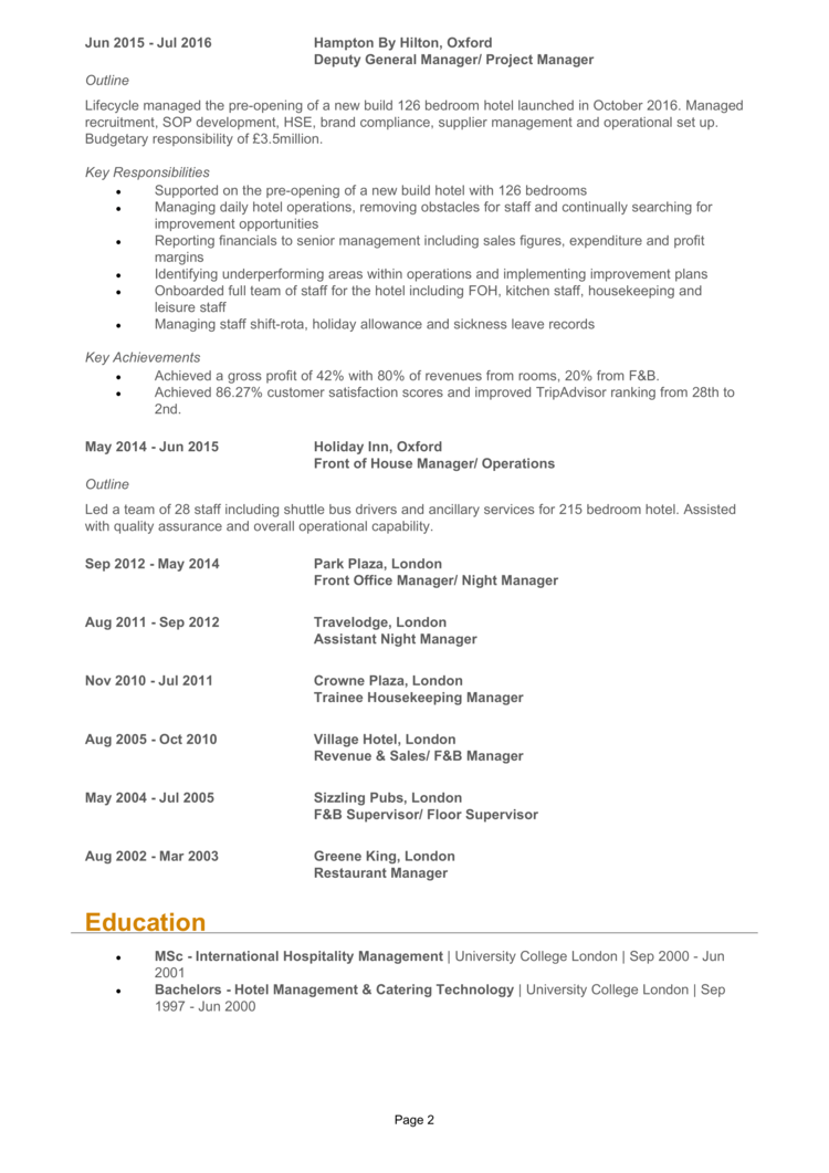 Manager CV template - Word UK 2