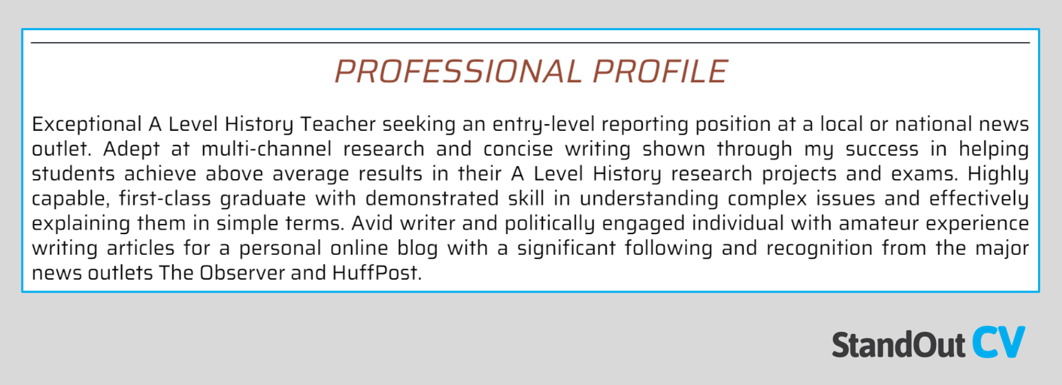 eye catching personal statements for cv