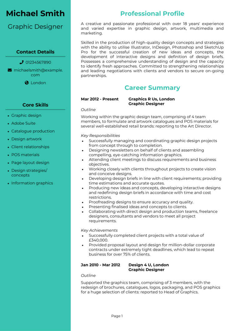 Graphic Designer CV-1