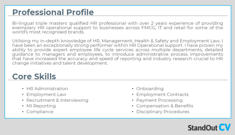 25 Powerful CV profile examples + templates [get noticed]