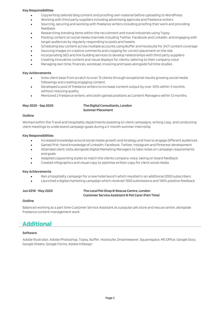 Internship CV 2