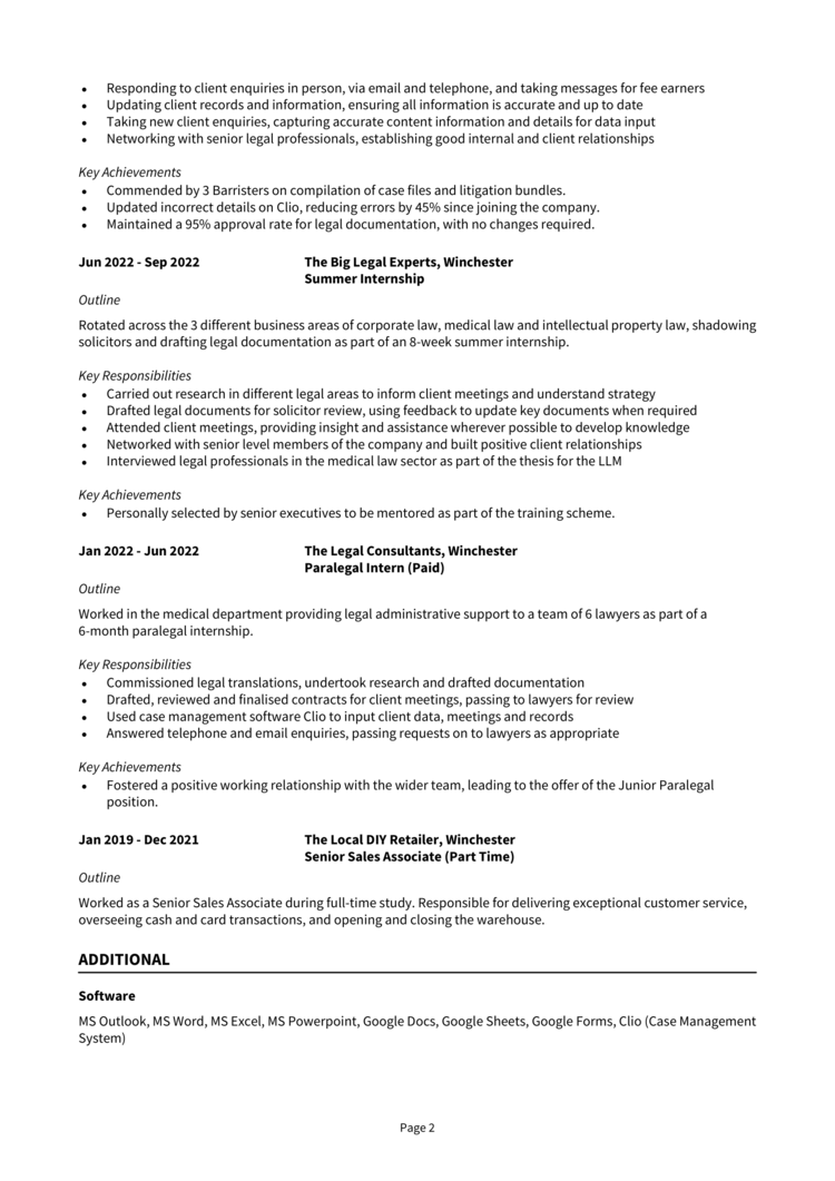 Law Student CV 2