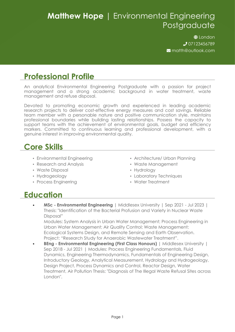 PHD Applicant CV-1