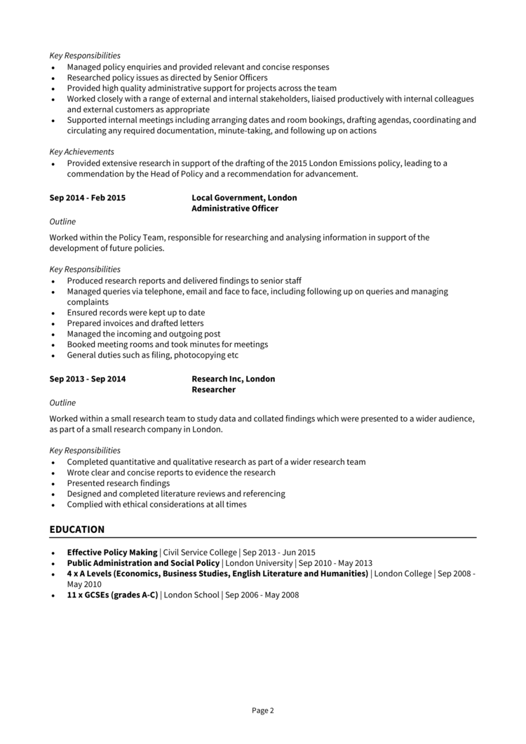 Policy Officer CV-2