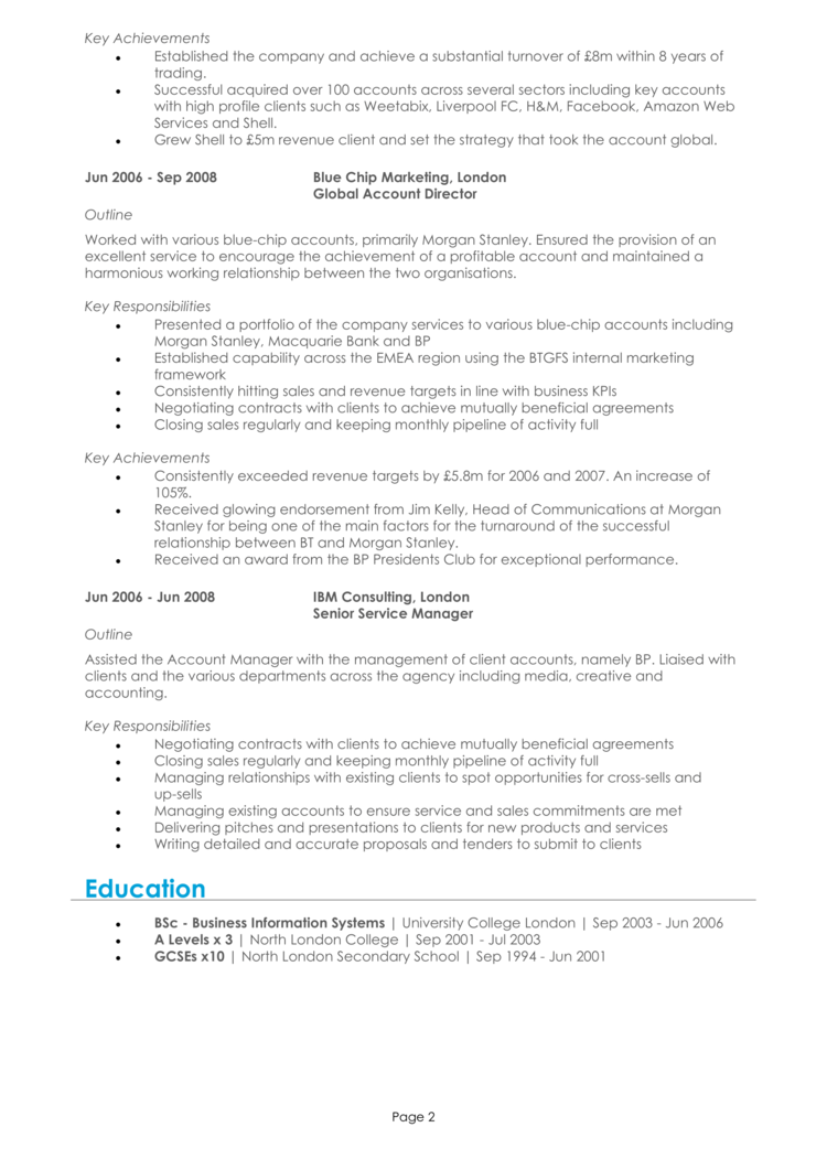 Sales CV template - Word UK 2