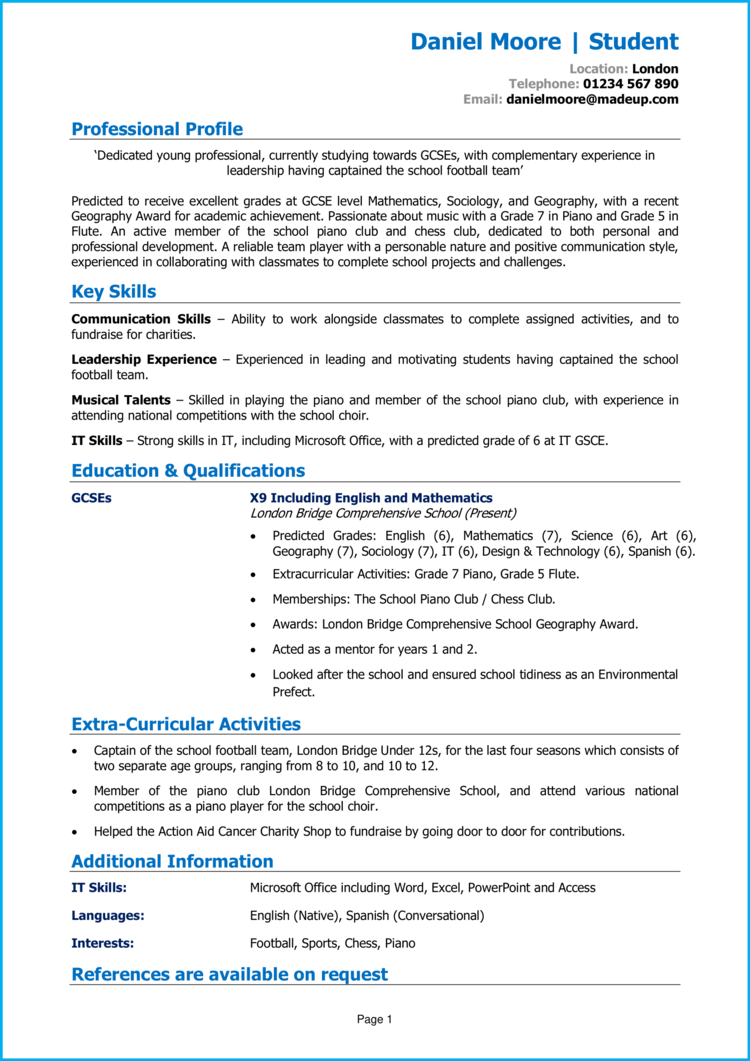4 School Leaver CV Examples 2022 Guide Land A Top Job 