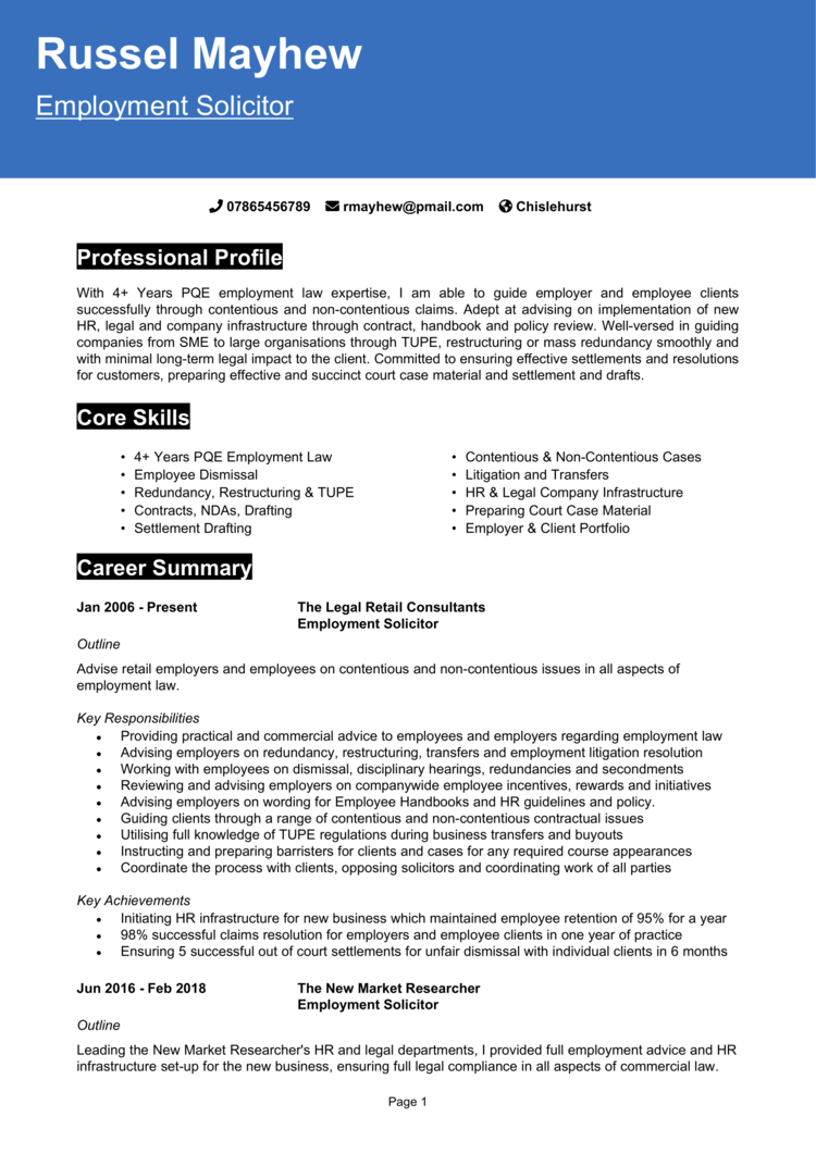 trainee solicitor cv personal statement