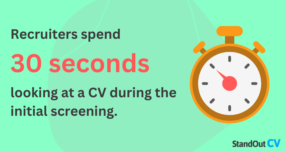 How long do recruiters spend reading a CV