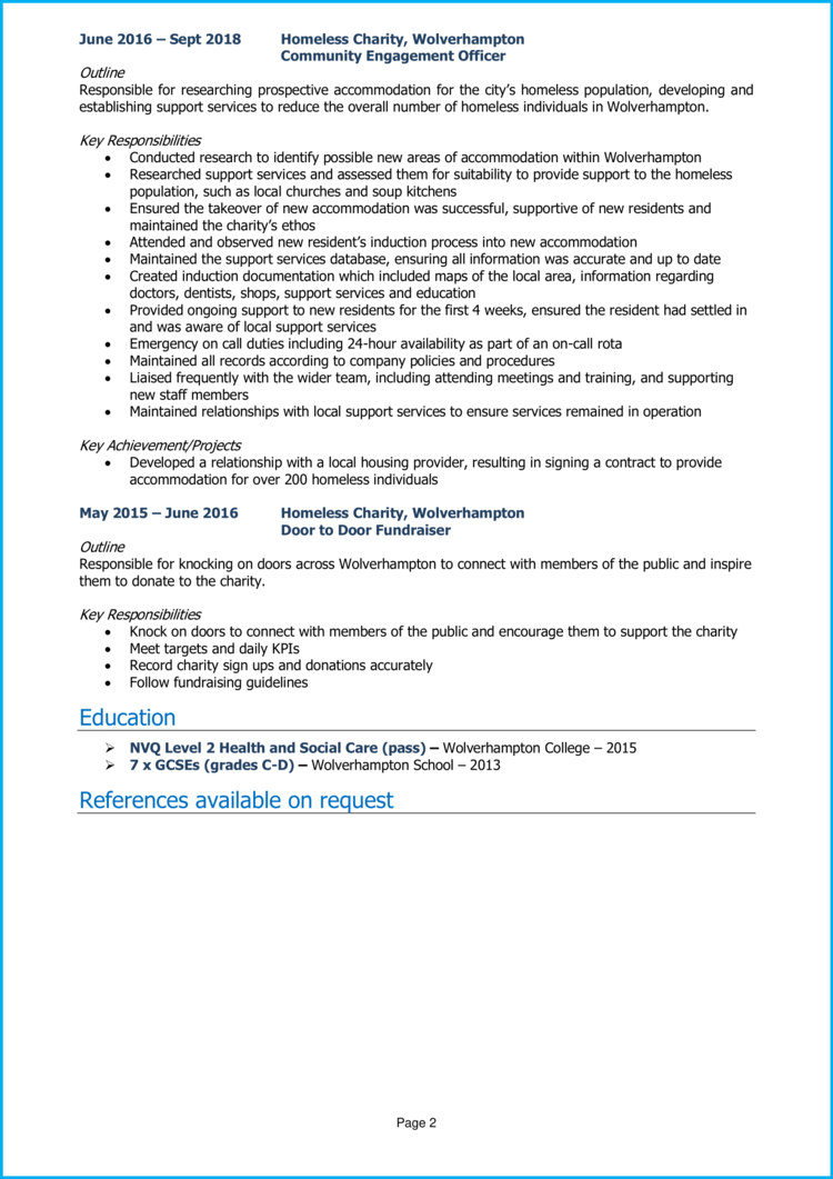 Community Engagement Officer CV 2