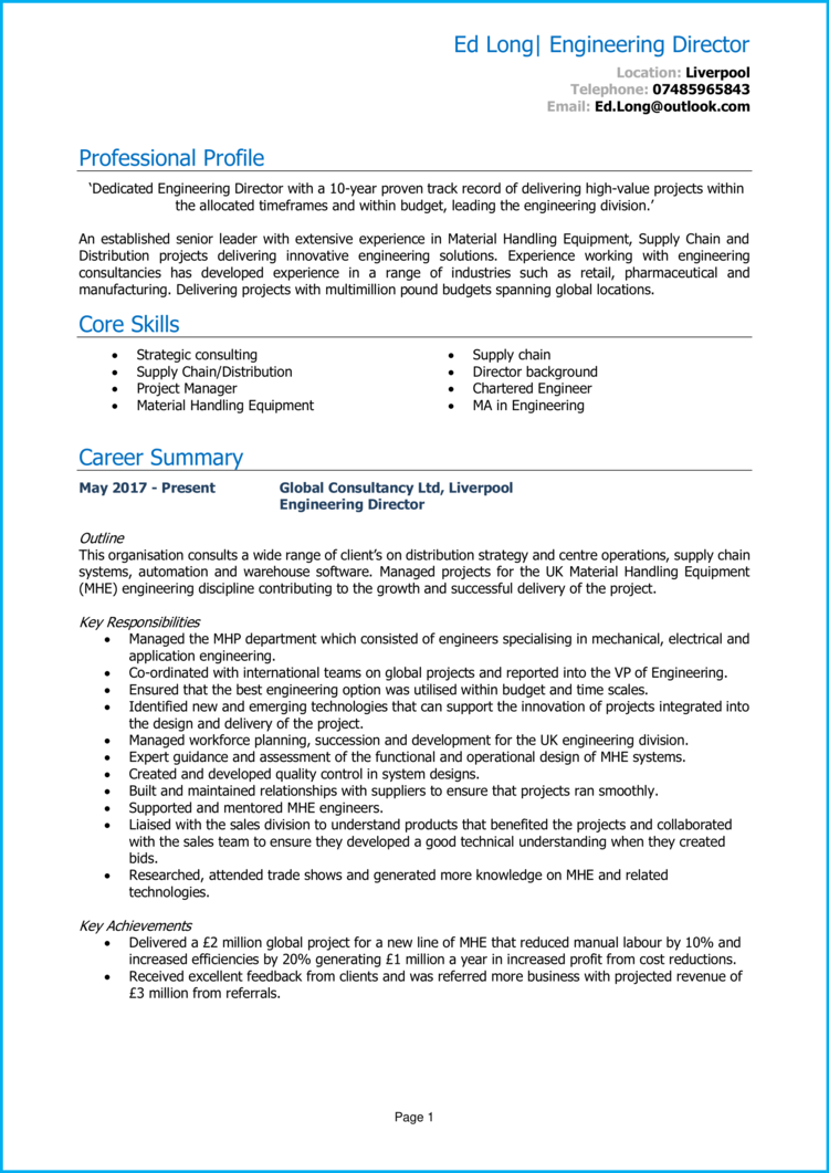 Engineering Director CV examples + guide [Get hired]