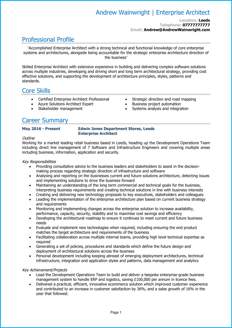 Enterprise Architect CV 1