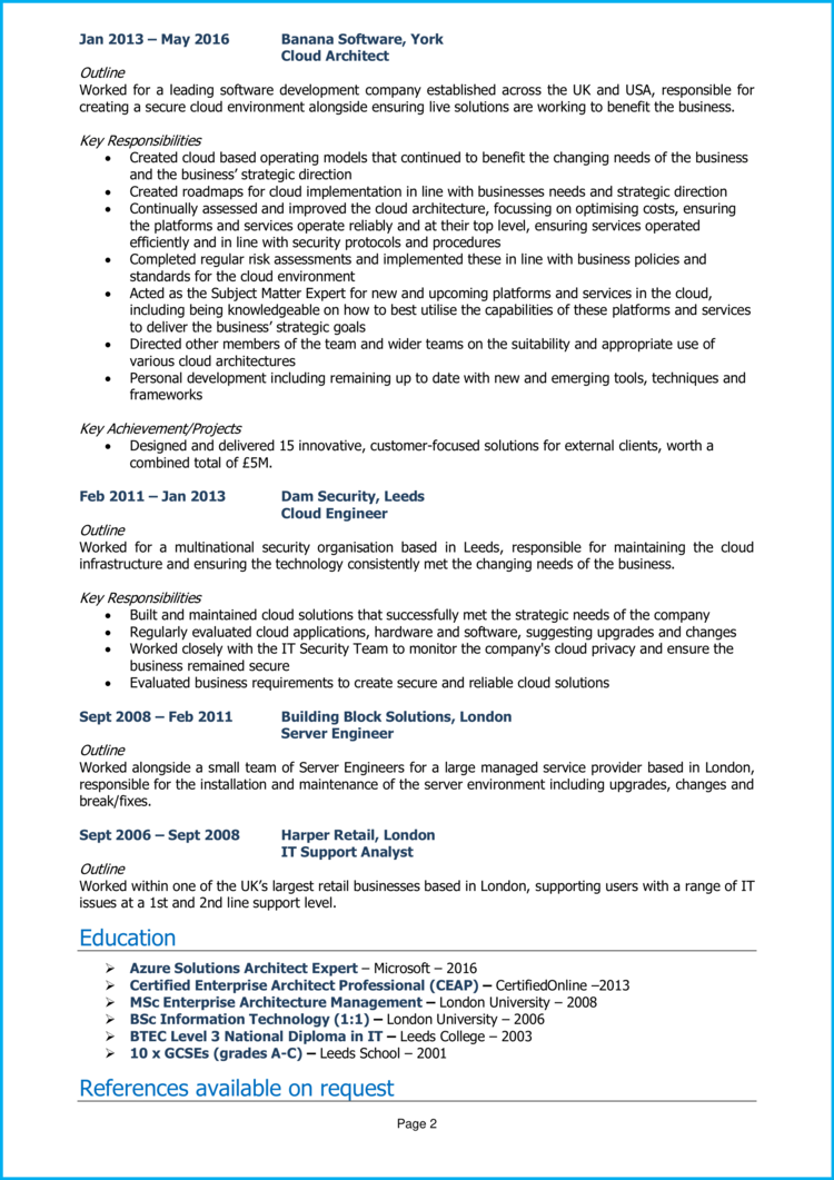 Enterprise Architect CV 2