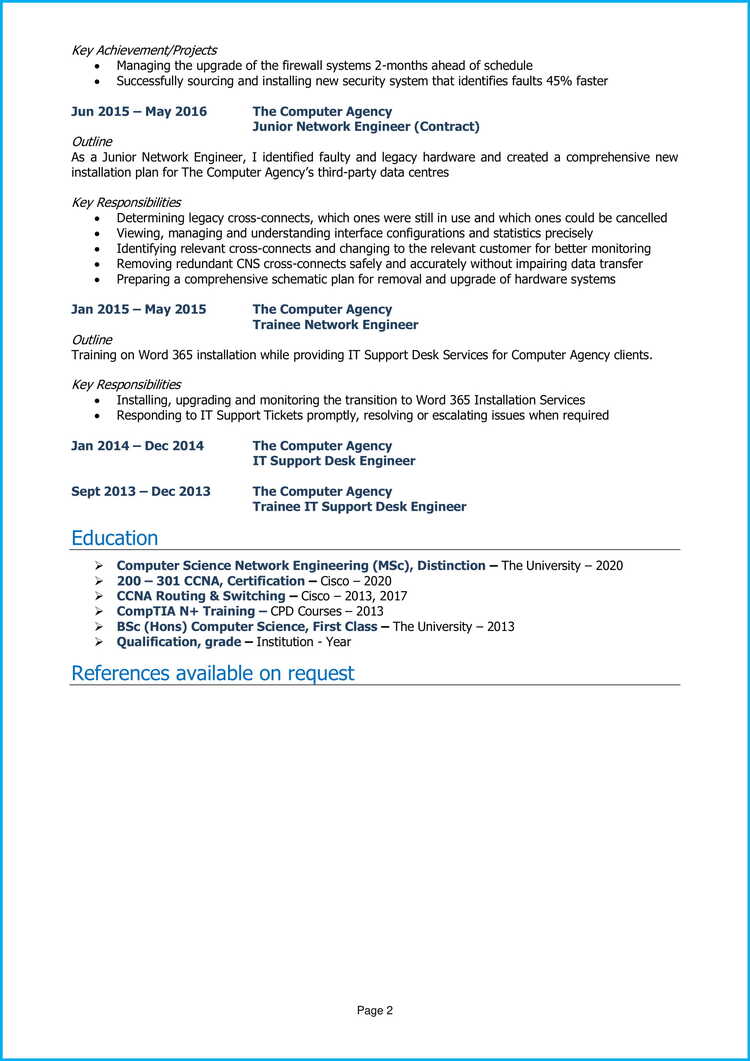 Network Engineer cv 2