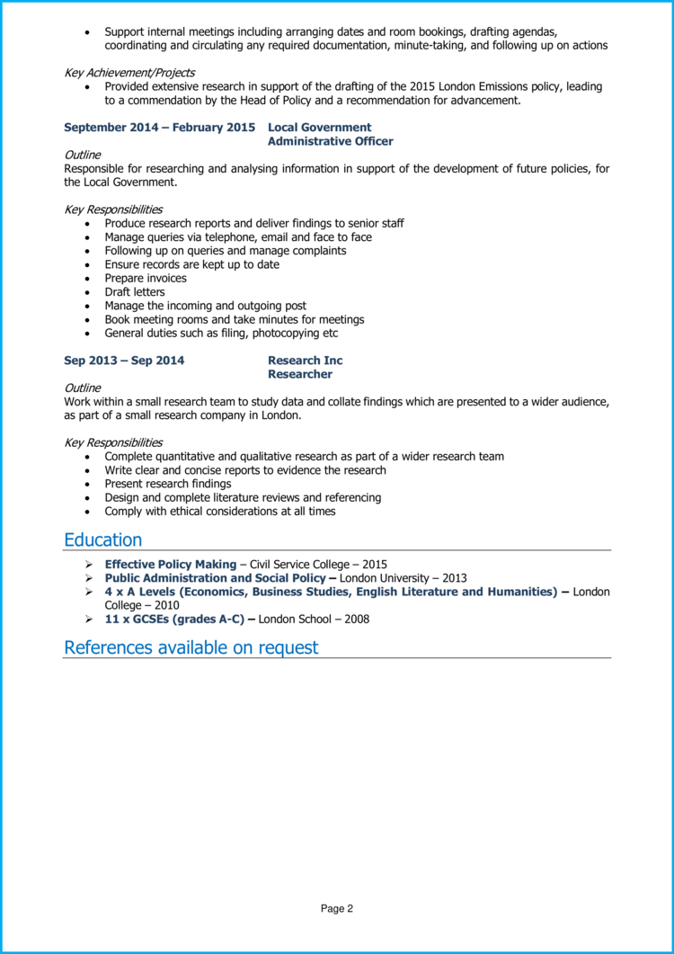 Policy Officer CV 2