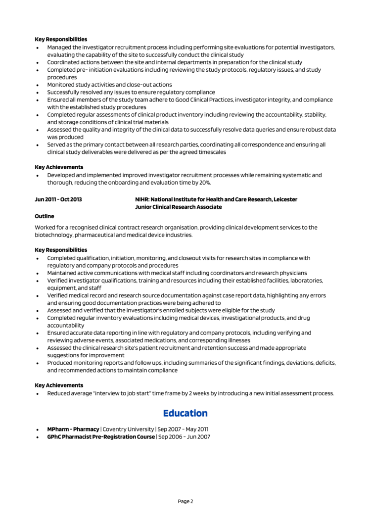 Medical Advisor CV-2