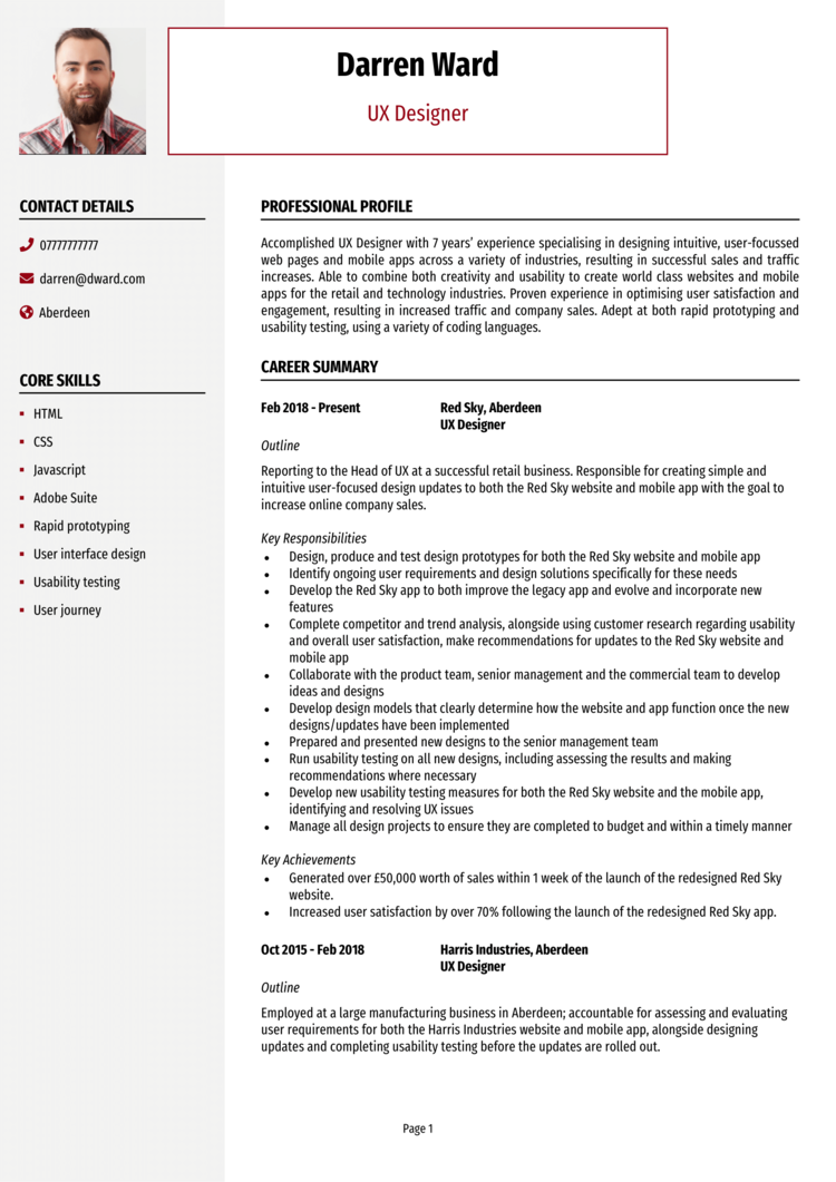 UX Designer CV-1