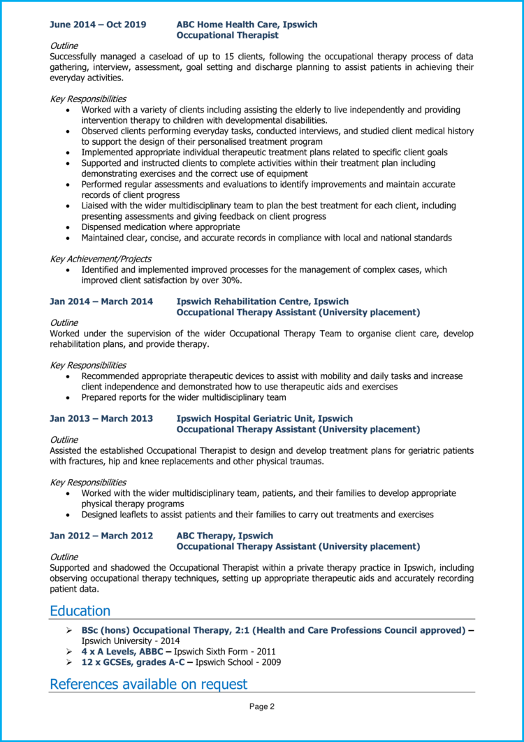 occupational therapy personal statement length