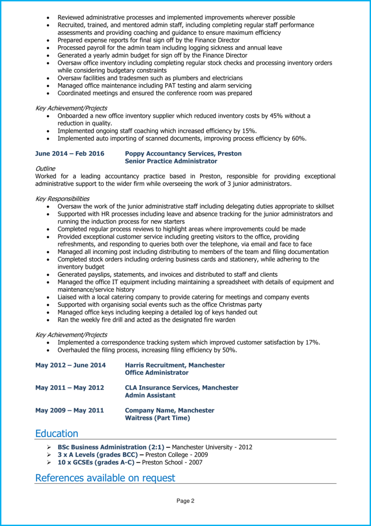 Senior Manager CV 2