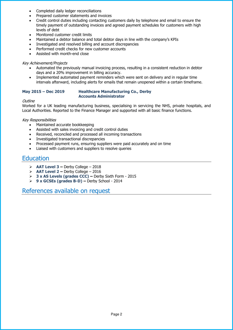 Accounts Receivable CV 2