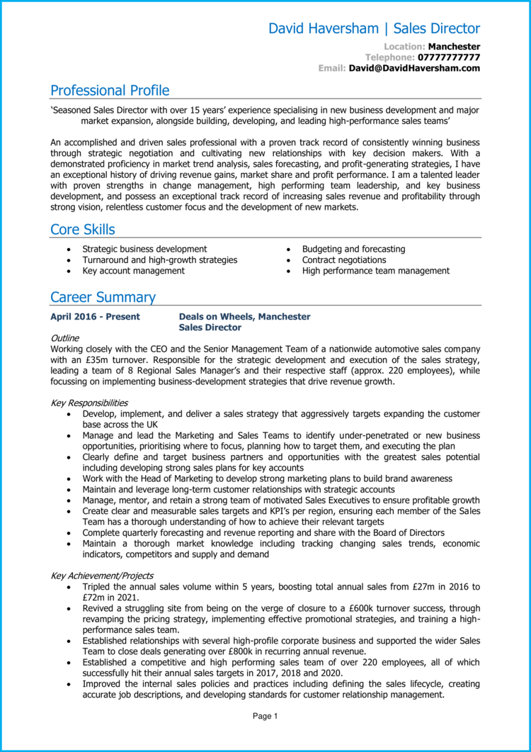 Sales Director CV 1