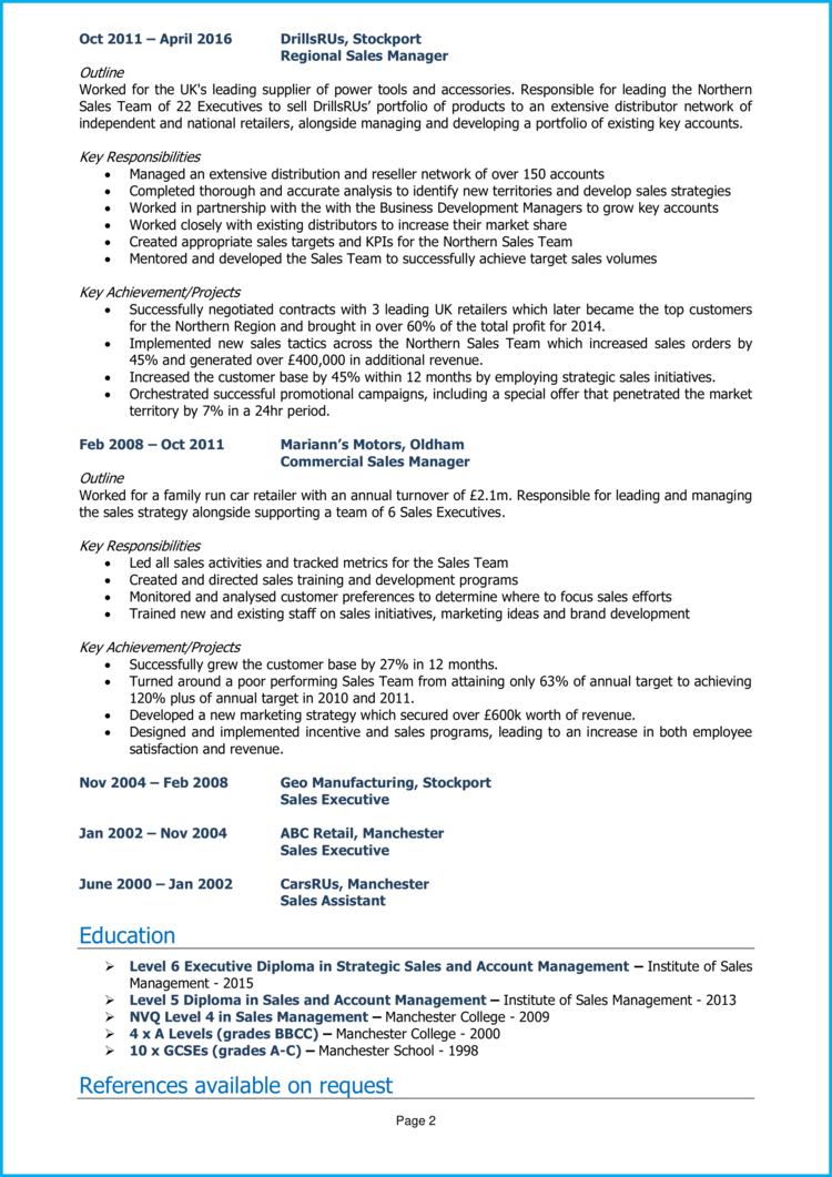 Sales Director CV 2