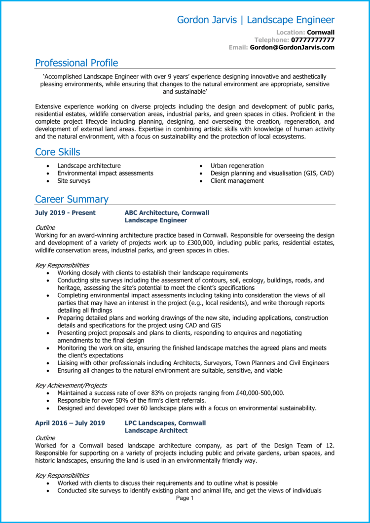 Landscape Engineer CV 1