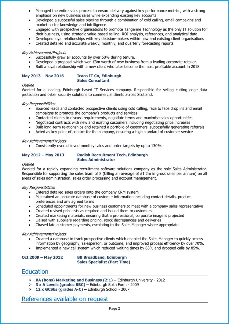 Senior Account Manager CV 2