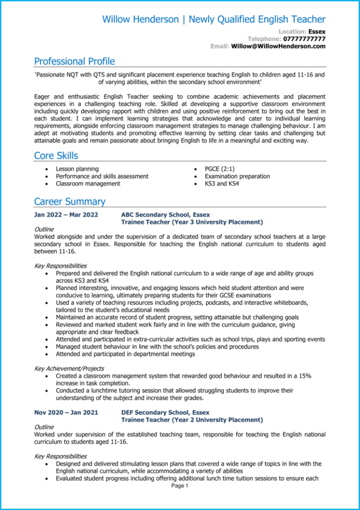 7 Teacher CV examples 2024 +Writing guide [Get hired quick]