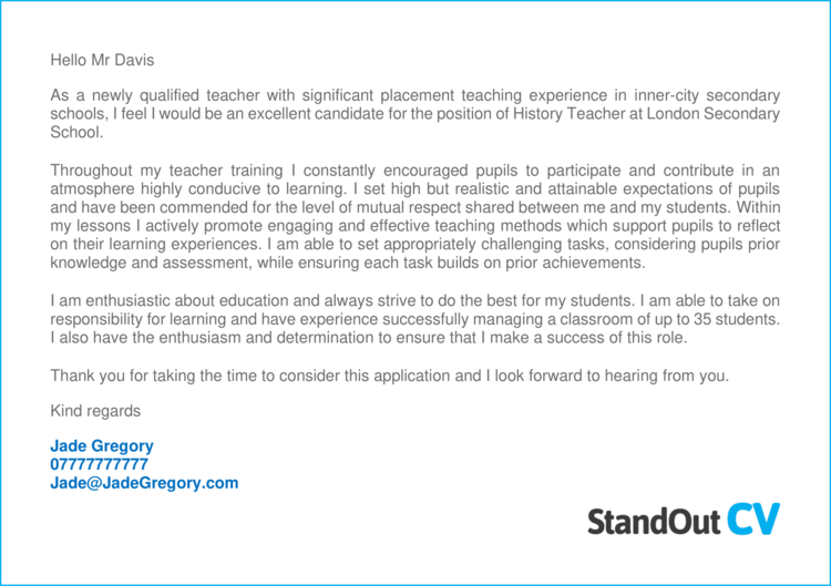 NQT cover letter 3