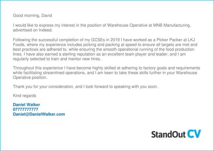 warehouse operative cover letter examples