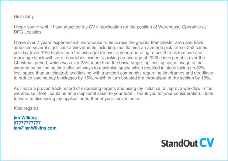 Warehouse Operative Cover Letter Examples Get Hired   Warehouse Operative Cover Letter 3 