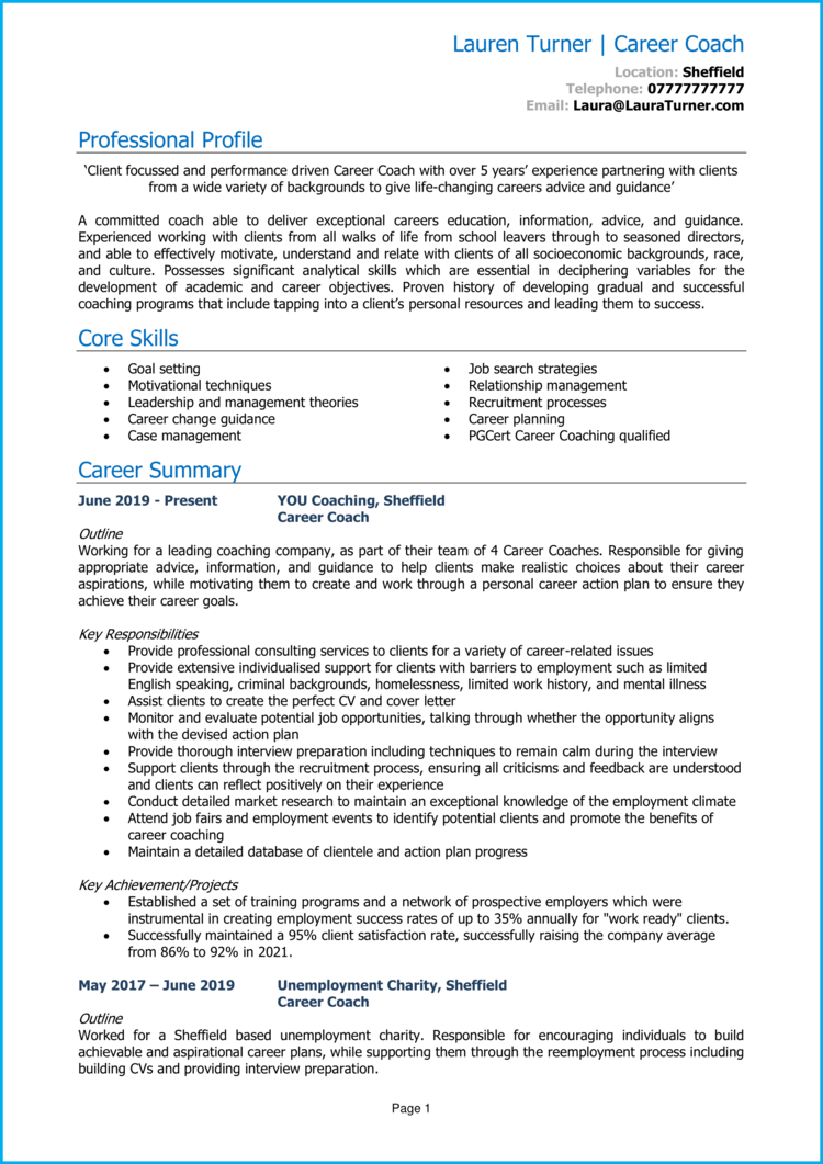 Career Coach CV 1