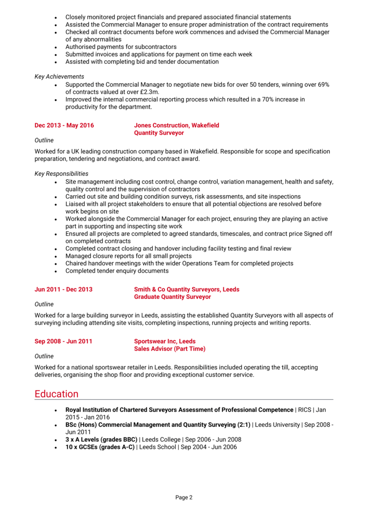 Commercial Manager CV 2