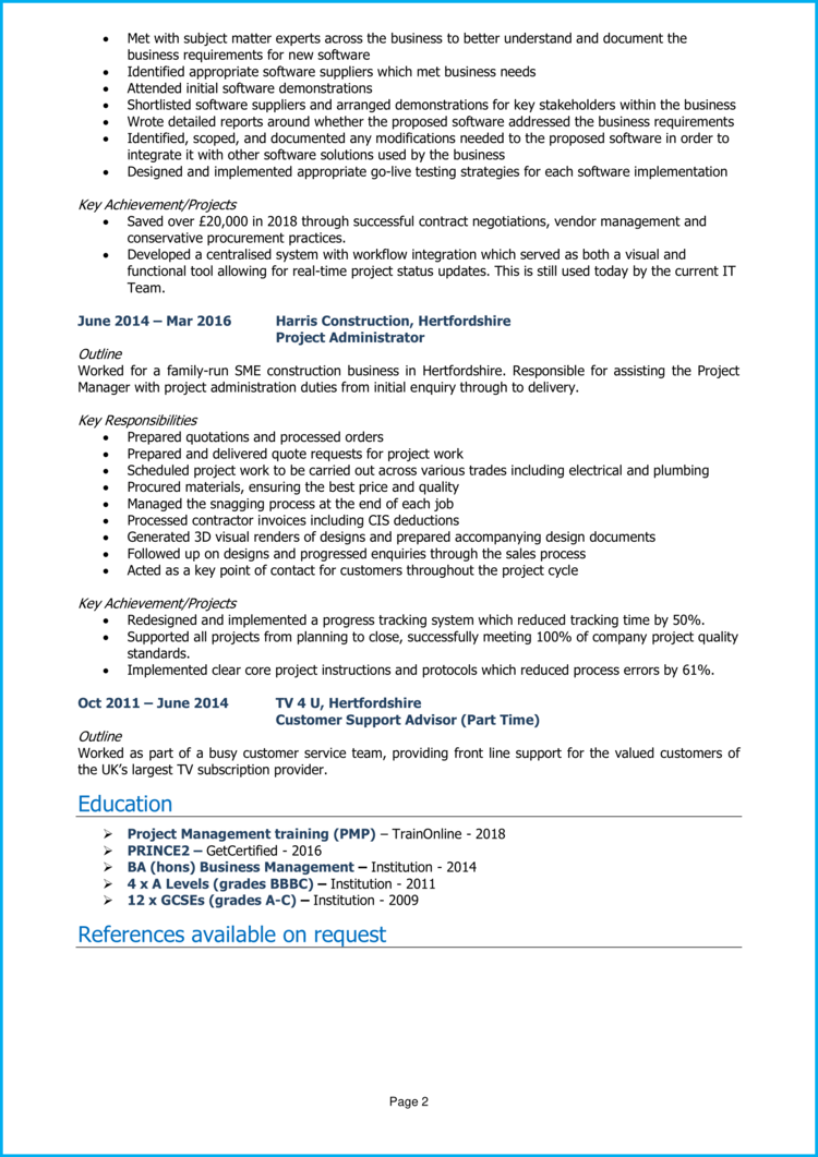 Implementation Manager CV 2