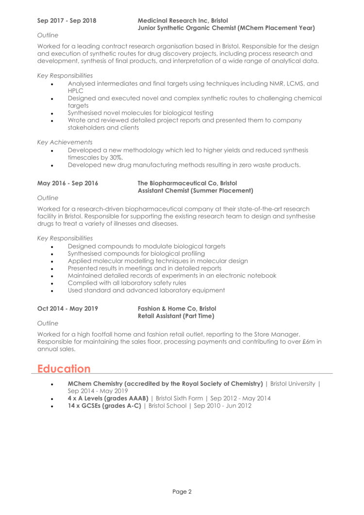 Synthetic Organic Chemistry CV 2