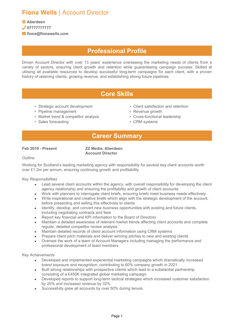 Account Director CV 1