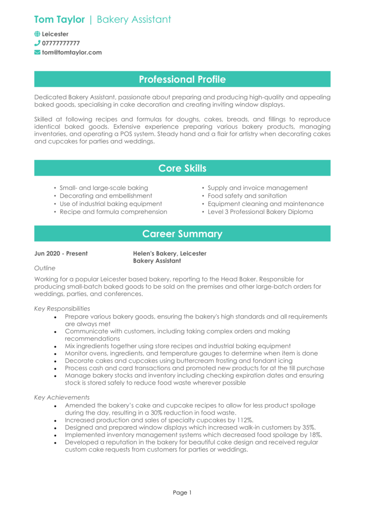 Pastry Chef Resume Examples for 2023 (Template and Guide)