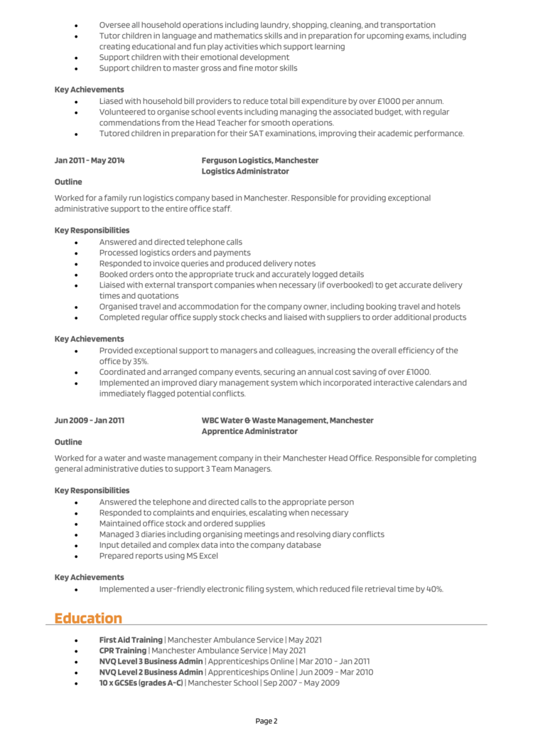 Stay At Home Mum Cv Example Guide Land A Top Job 3069